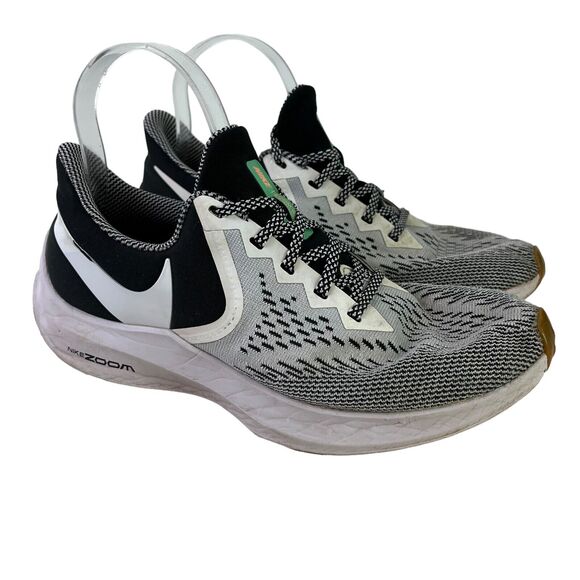 Nike Mens BQ9261-001 Zoom Winflo Black White Running Sneakers Lace Up Shoes 7.5 - Picture 1 of 16